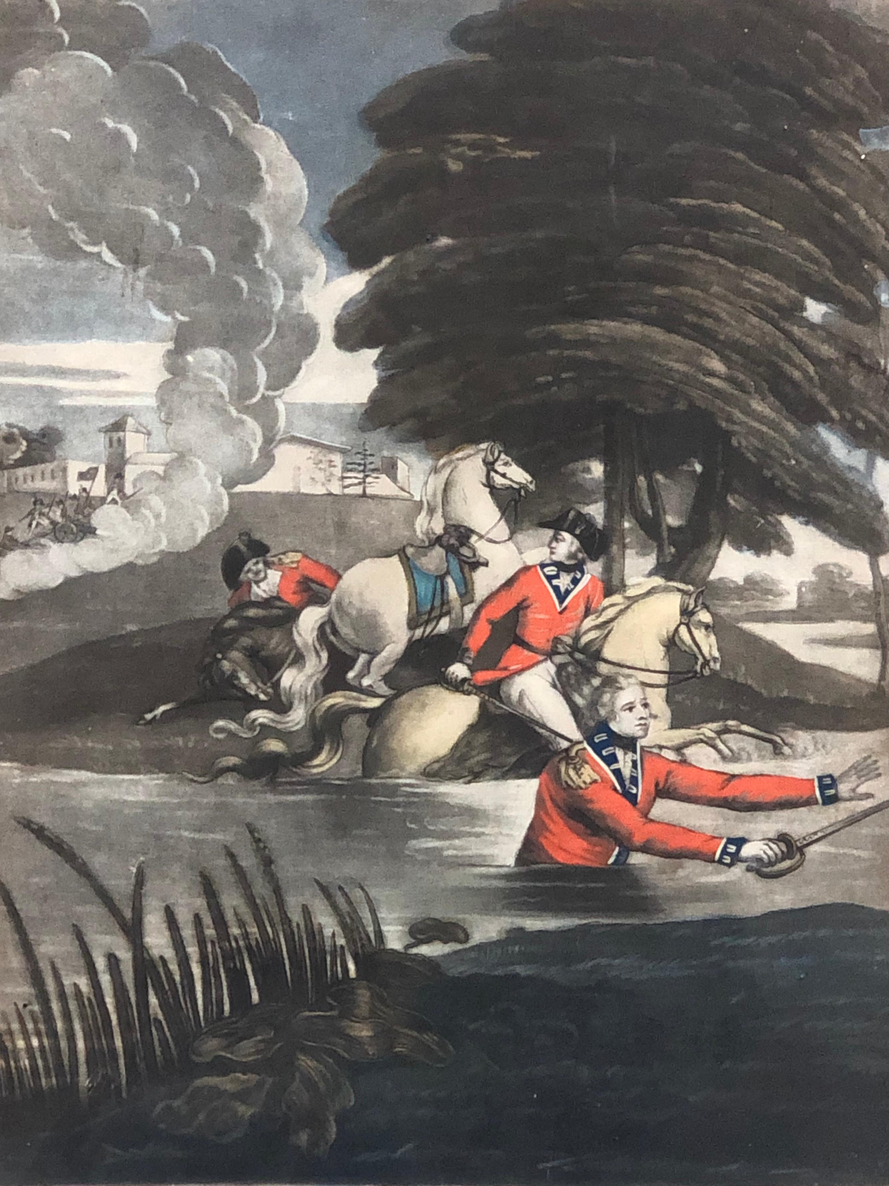 Unknown Interior Print - 18th Century Royal Military Mezzotint The Miraculous Escape of The Duke of York