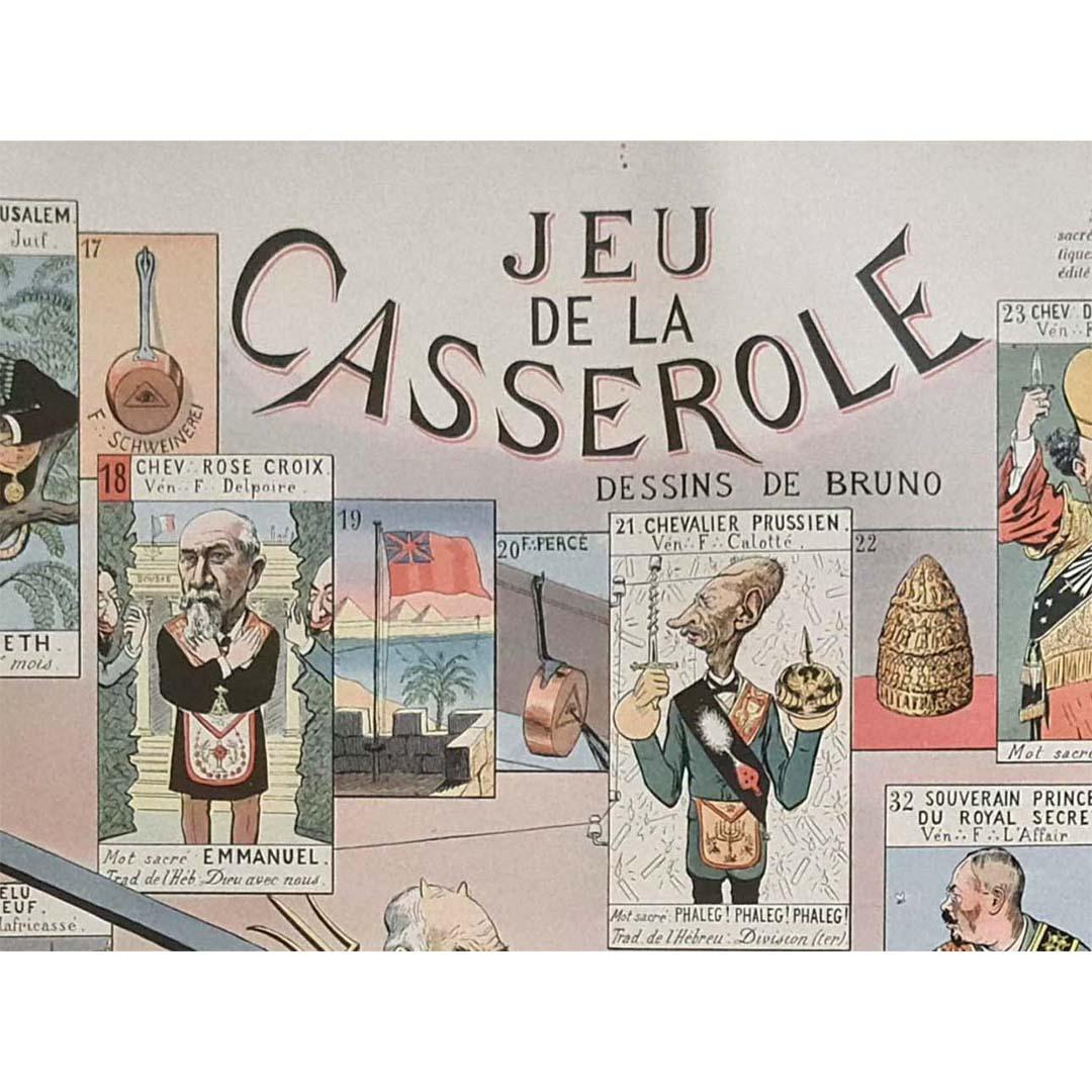1905 document original Jeu de la Casserole - Société Secrète Freemasonry en vente 1