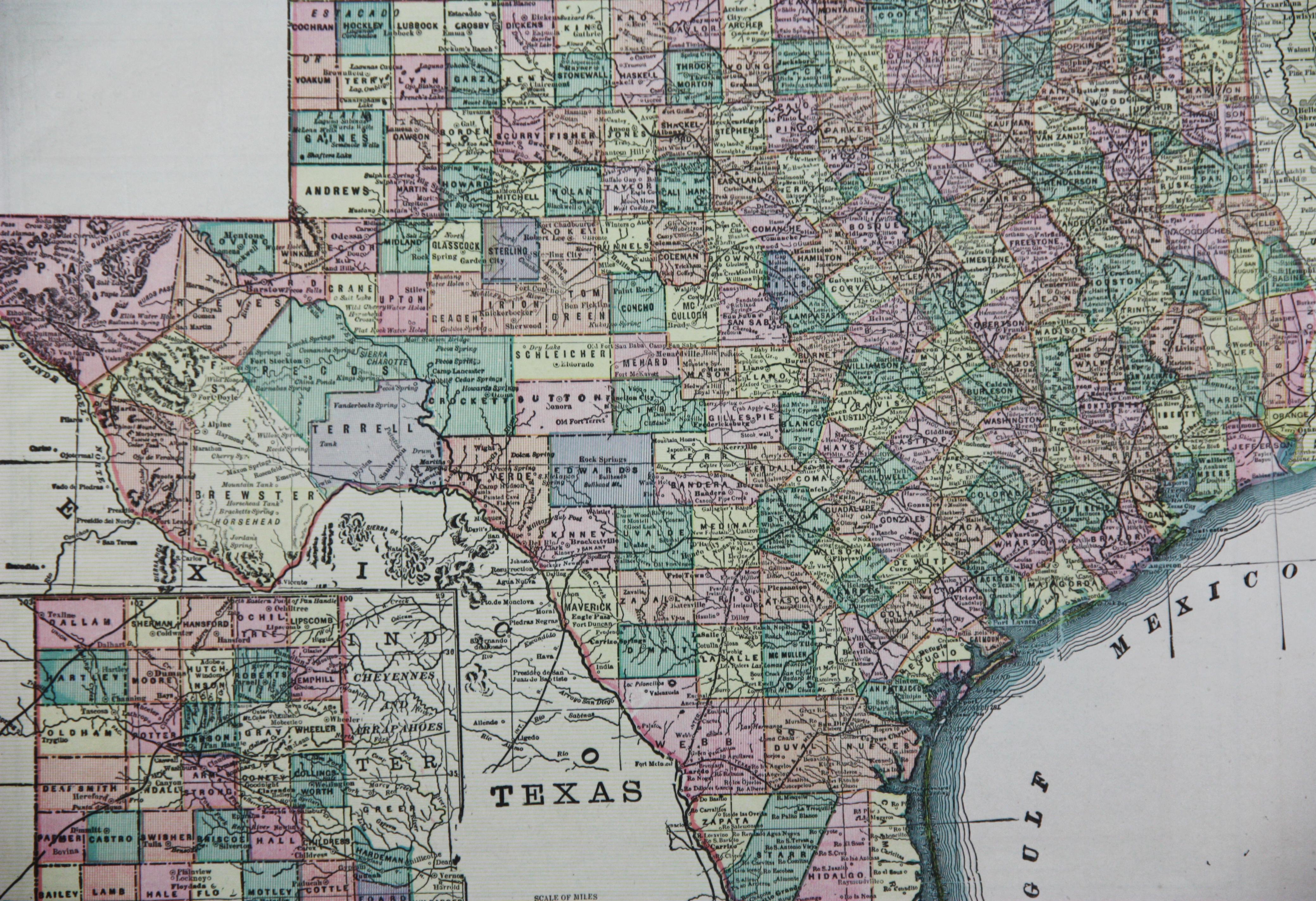 map of oklahoma and texas