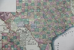 1909 Double-Sided Map of Texas and Oklahoma by The George F. Cram Company