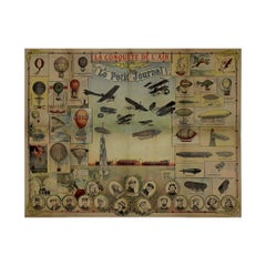 1909 original poster for The Conquest of the Air published by Le Petit Journal