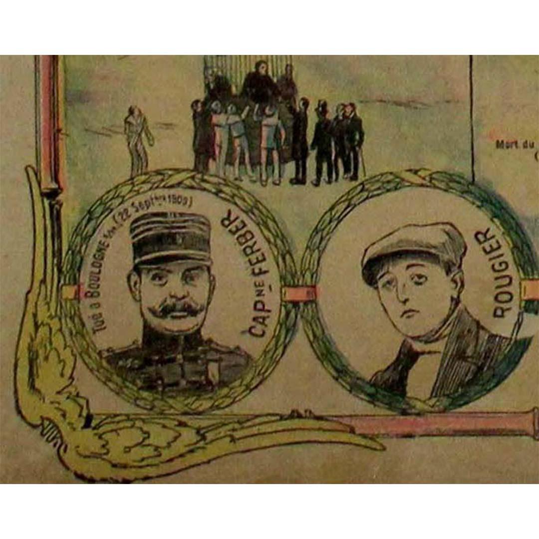 Manifesto originale del 1909 per La conquista dell'aria pubblicato da Le Petit Journal in vendita 1