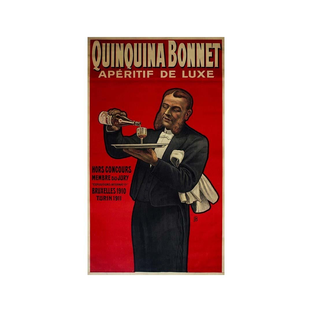 La publicité a toujours été un reflet captivant de son époque, et l'affiche d'apéritif Quinquina Bonnet de 1911 de PB, une publicité d'apéritif à base de vin français, ne fait pas exception à la règle. Cette œuvre d'art intemporelle met en scène la