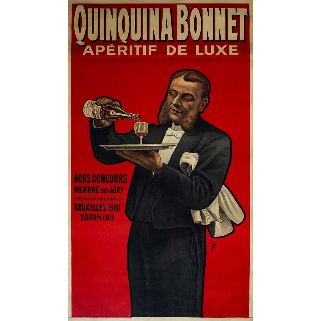 1911 Quinquina Bonnet original aperitif poster by PB - French Advertising - Print by Unknown