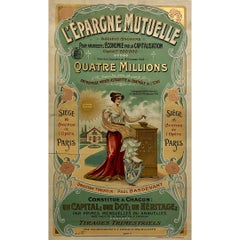 1912 Original poster to promote mutual savings - L'épargne mutuelle