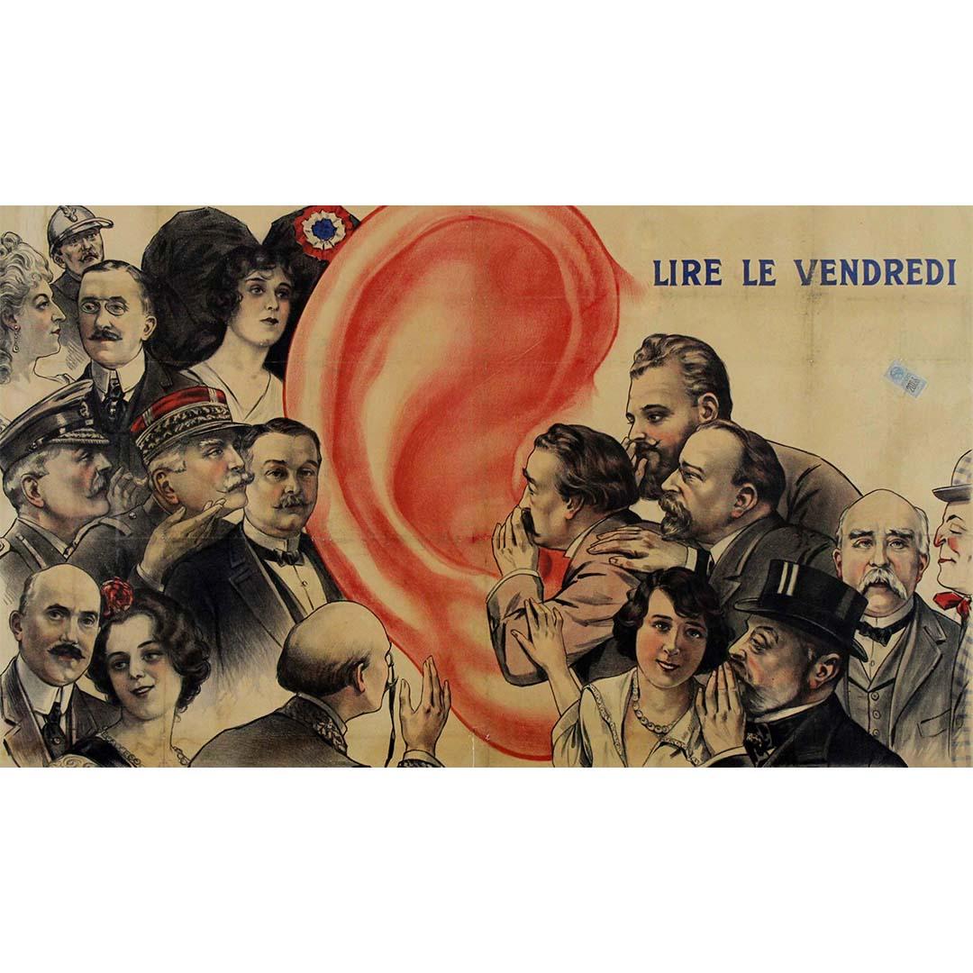 1917 Original Werbeplakat für die satirische Zeitung „Les On Dit“ aus dem Ersten Weltkrieg im Angebot 1