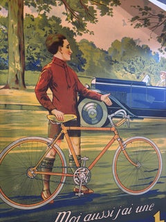 1919 Peugeot Bicycles Lithograph