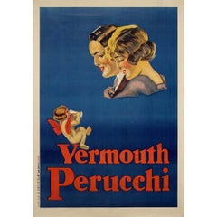 1925 Vermouth Perucchi Original Spanish Art Deco Advertising Poster
