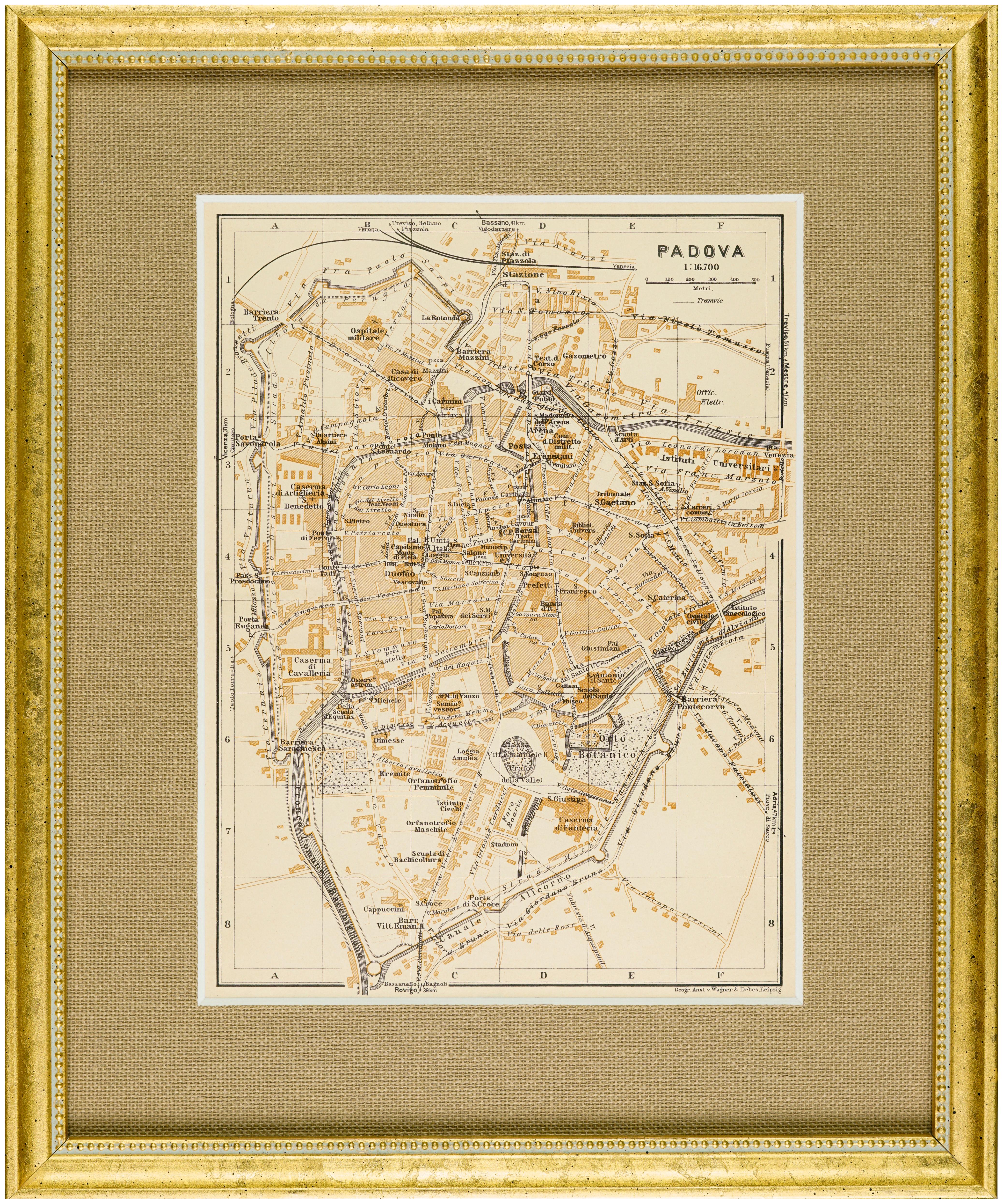Unknown Print - 1928 Map of Padova (Padua), Italy