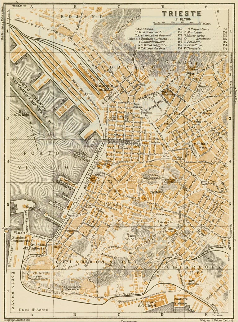 Unknown - 1928 Map of Trieste, Italy For Sale at 1stDibs