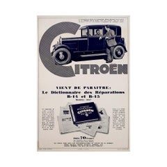 1928 original poster Dictionnaire des Réparations for the Citroën B-14 and B-15