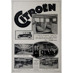 Affiche originale de 1928 pour Citroën la conduite intérieure Demi-Luxe - N. 10