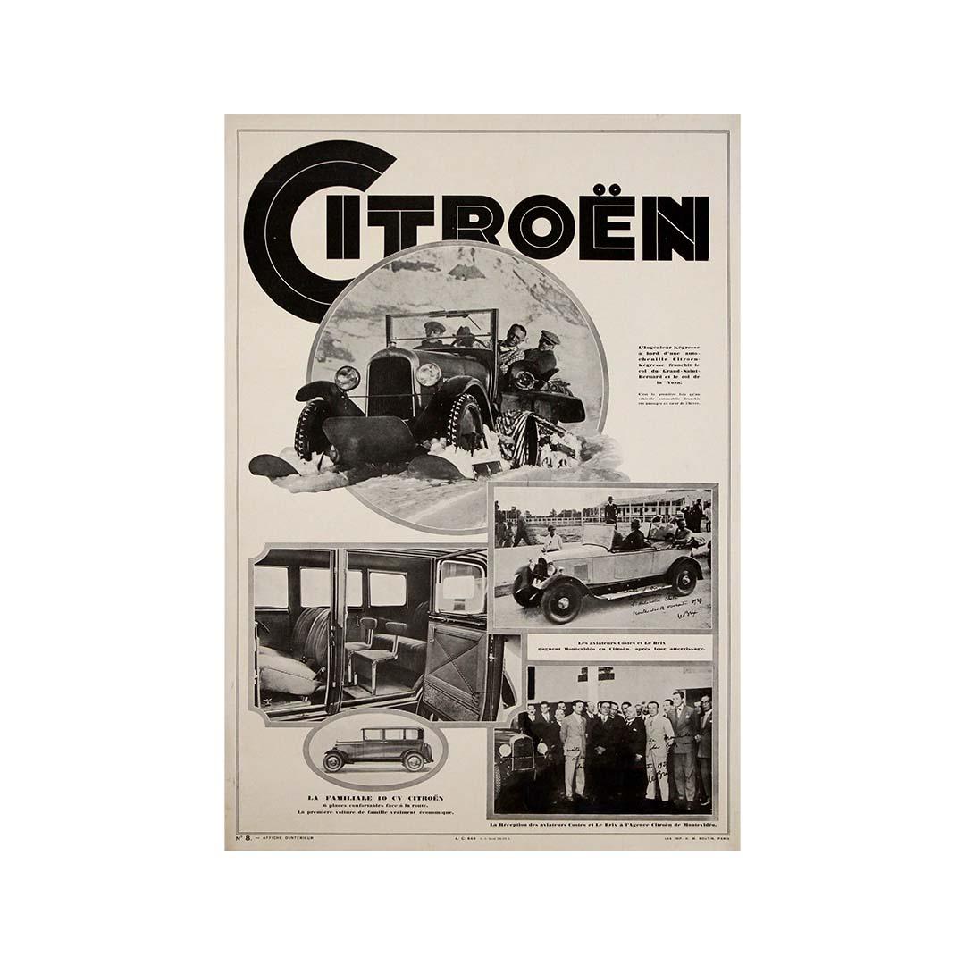 The 1928 original poster for Citroën la familiale 10CV stands as a remarkable testament to the ingenuity and success of Citroën during the interwar period. This iconic piece of advertising highlights the versatility, practicality, and innovation of