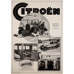 Antique 1928 original poster for Citroën la Familiale 10CV