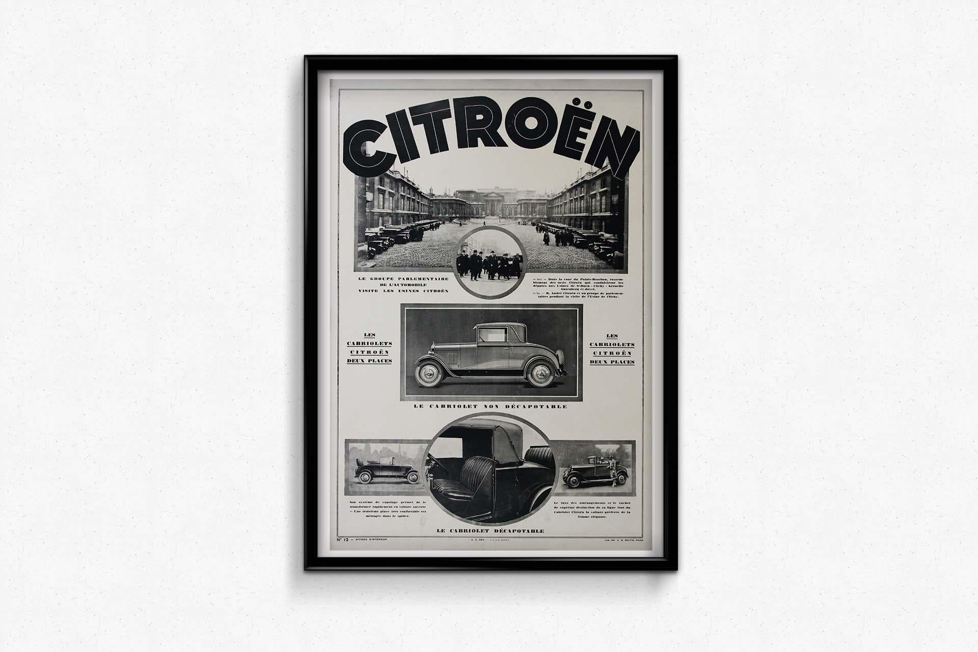 1928 Originalplakat für Citroën, das für 