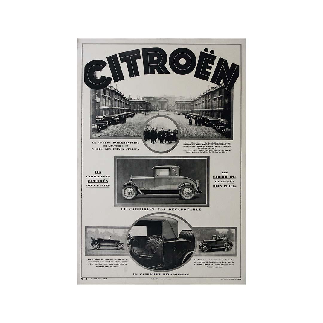 1928 Originalplakat für Citroën, das für 