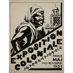 Affiche à l'encre de 1931 pour l'Exposition Coloniale Internationale de Paris