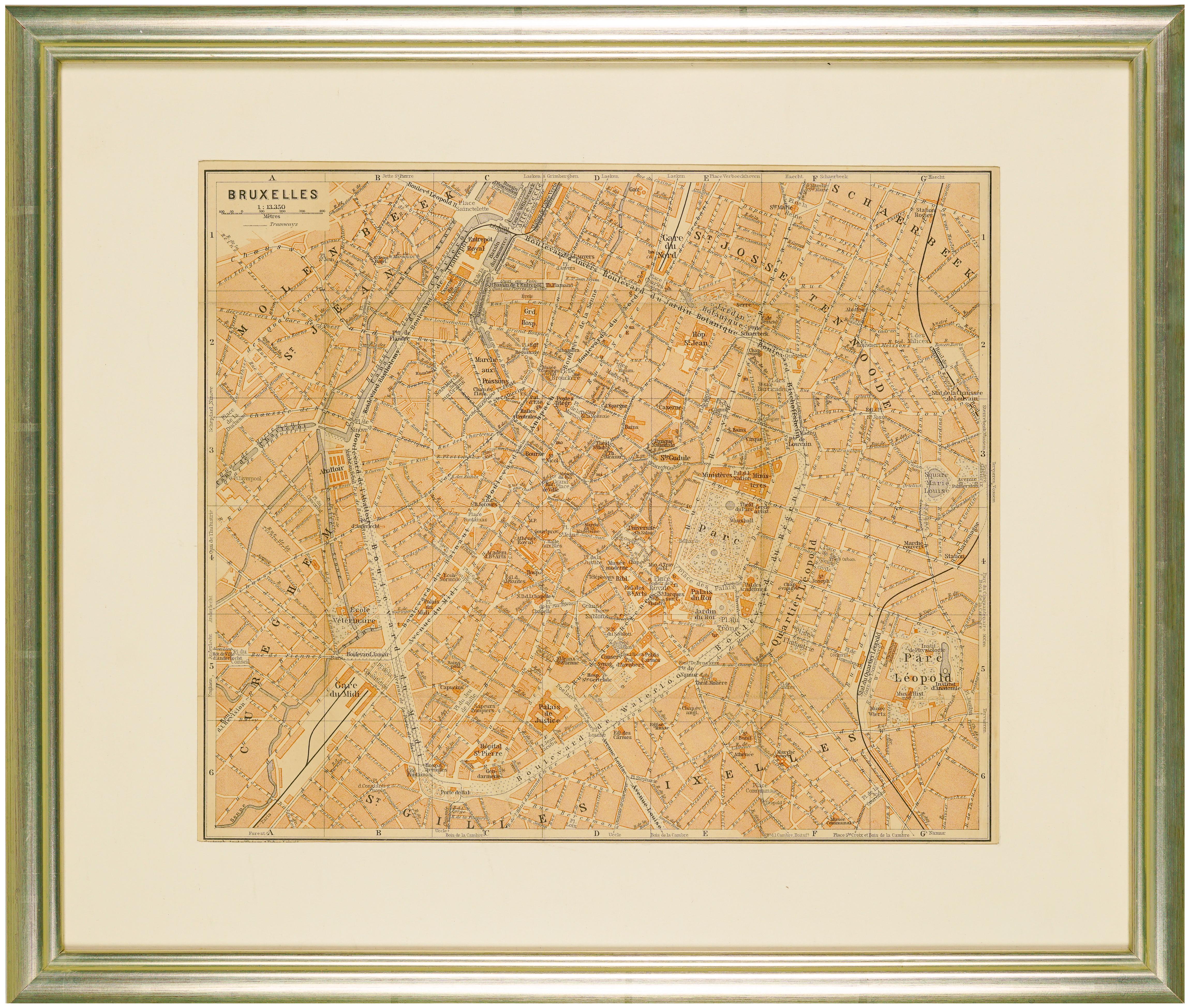 Unknown Landscape Print - 1931 Map of Bruxelles (Brussels), Belgium