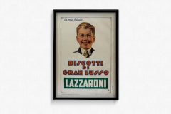 1932 original advertising poster for Biscotti di gran Lusso - Lazzaroni