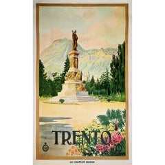 1933 Original travel poster for the Alpine city of Trento in northern Italy