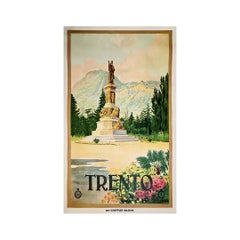 1933 Original travel poster for the Alpine city of Trento in northern Italy