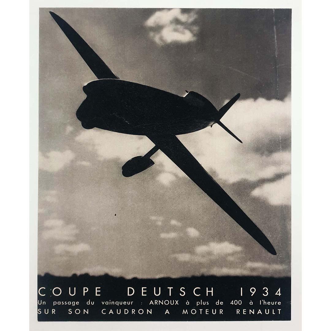 Affiche originale de l'aviation de 1934 pour la coupe Deutsch - Print de Unknown