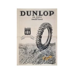1935 original advertising poster for Sports Tire Dunlop