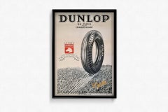 1935 original advertising poster for the Tire Agraire Dunlop