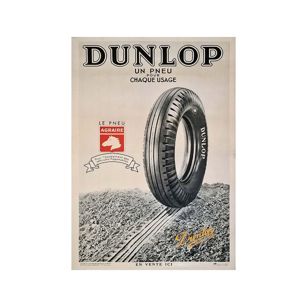 1935 original advertising poster for the Tire Agraire Dunlop For Sale 2