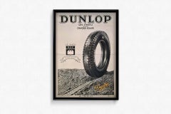1935 original advertising poster for the Tire Roc Dunlop