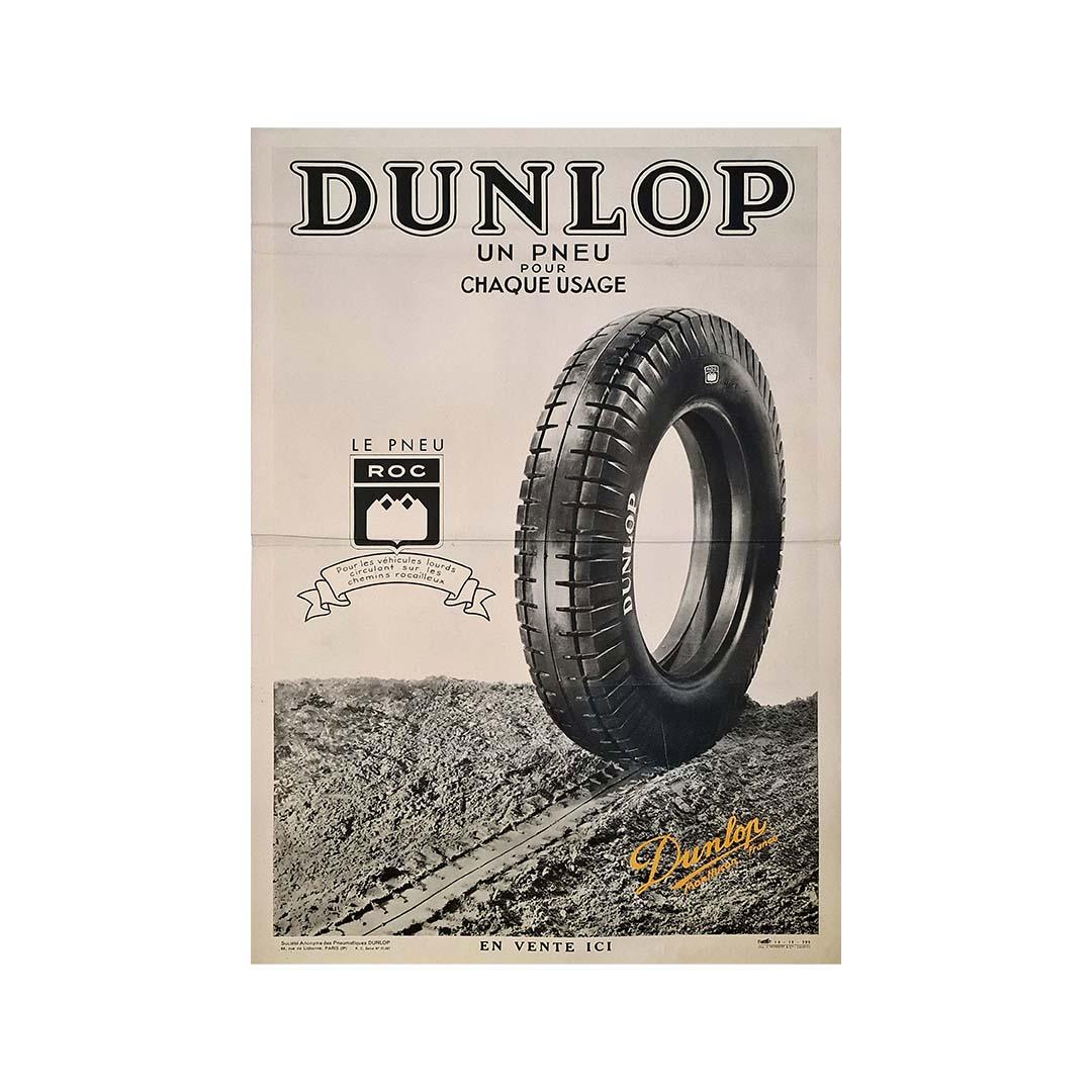 Originales Werbeplakat für das Tire Roc Dunlop aus dem Jahr 1935 im Angebot 2