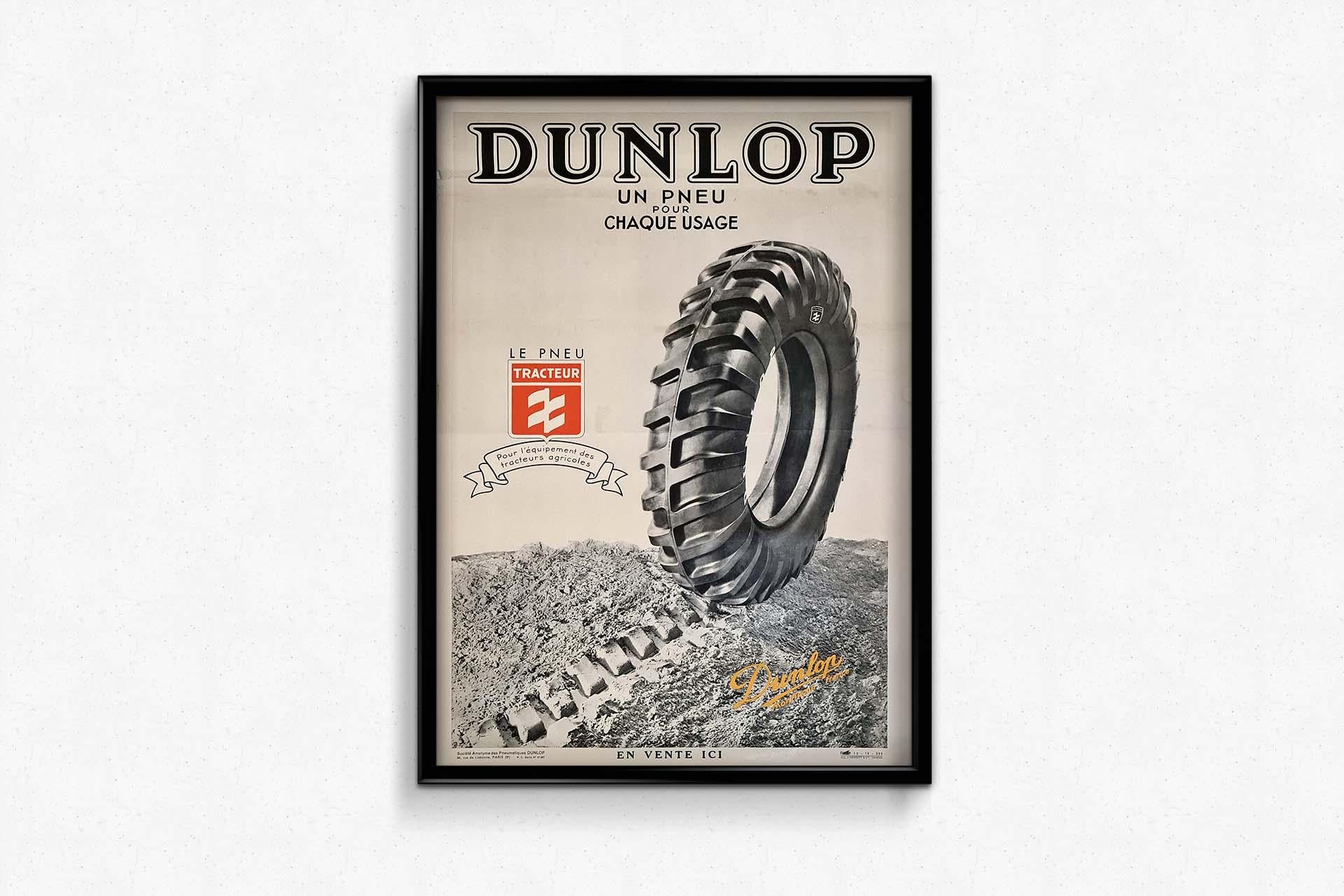 The 1935 original advertising poster for Dunlop unveils 