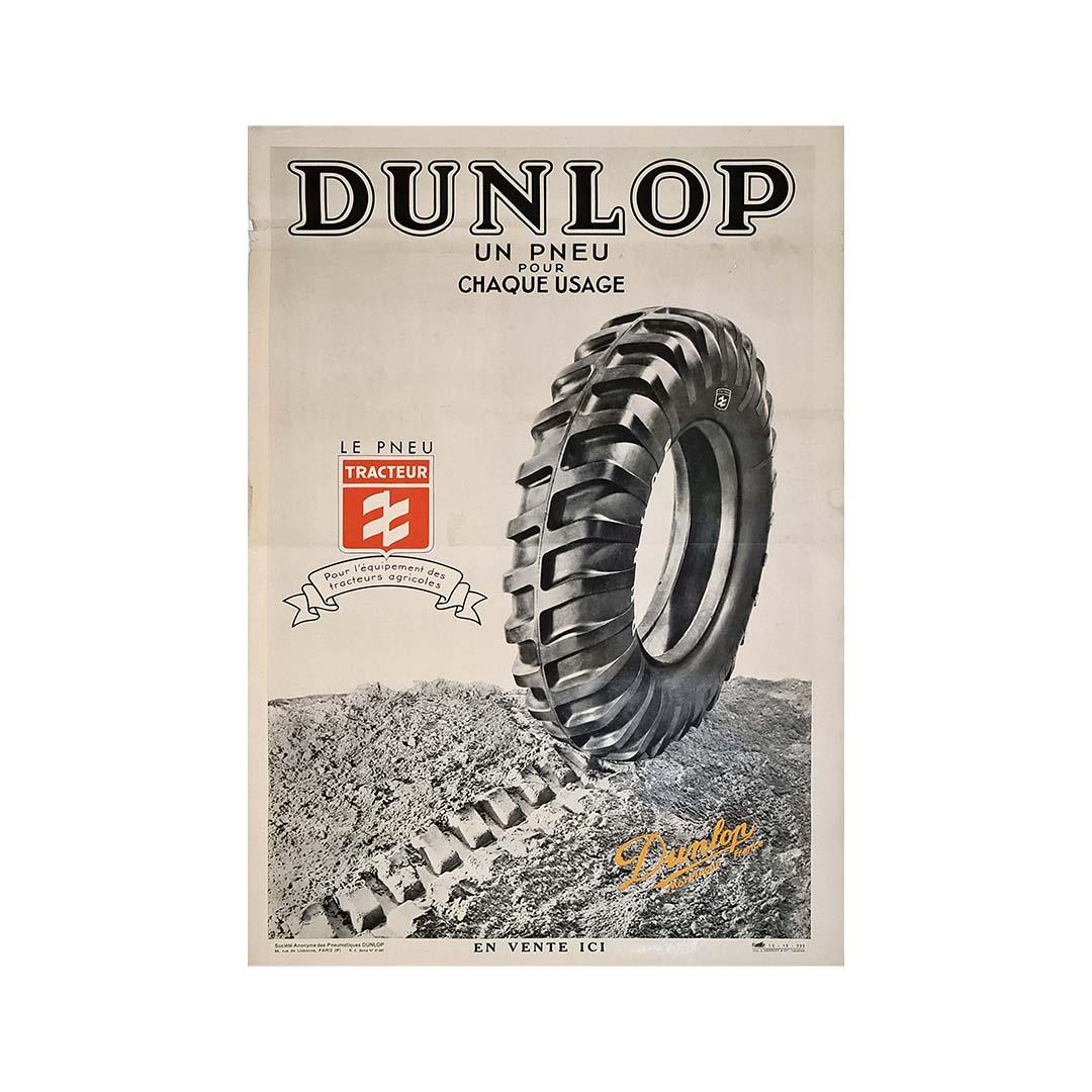 1935 original advertising poster for the Tractor Tire Dunlop For Sale 2