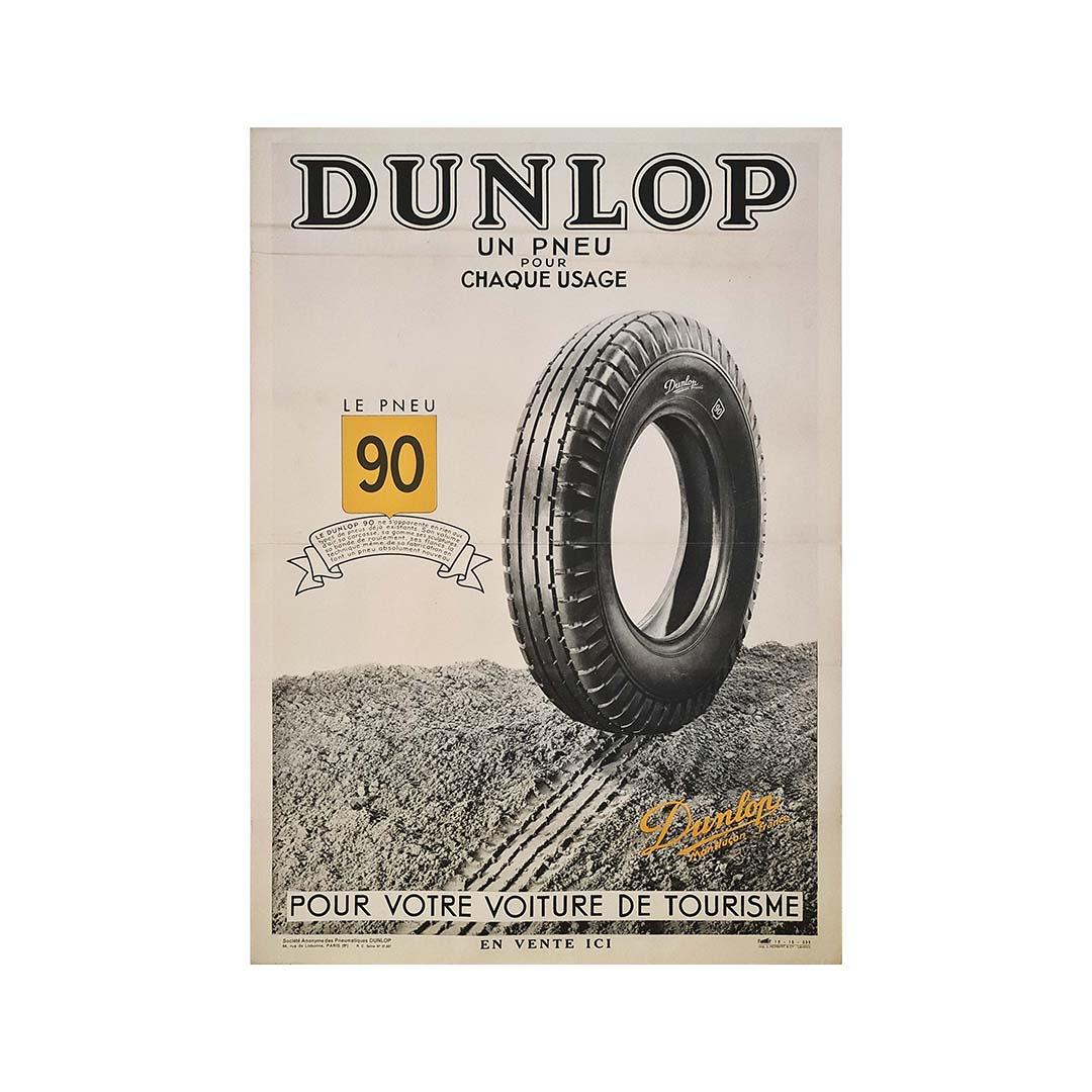 1935 original advertising poster for Tire Dunlop 90 For Sale 2