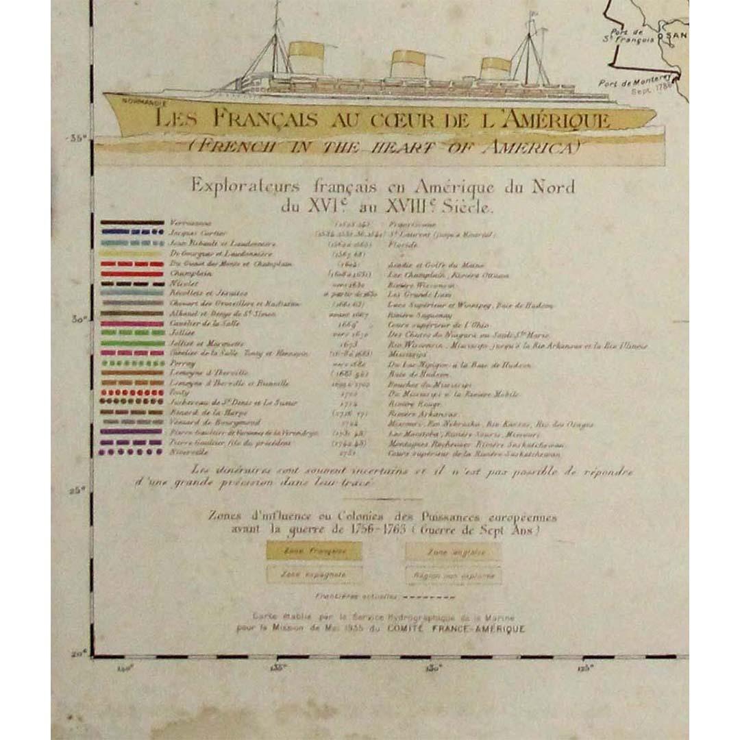 Carte originale d'exploration française en Amérique du Nord, 1935 en vente 1