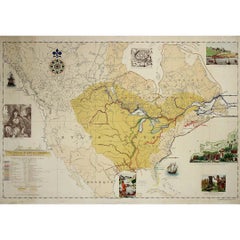 Vintage 1935 original map French exploration in North America