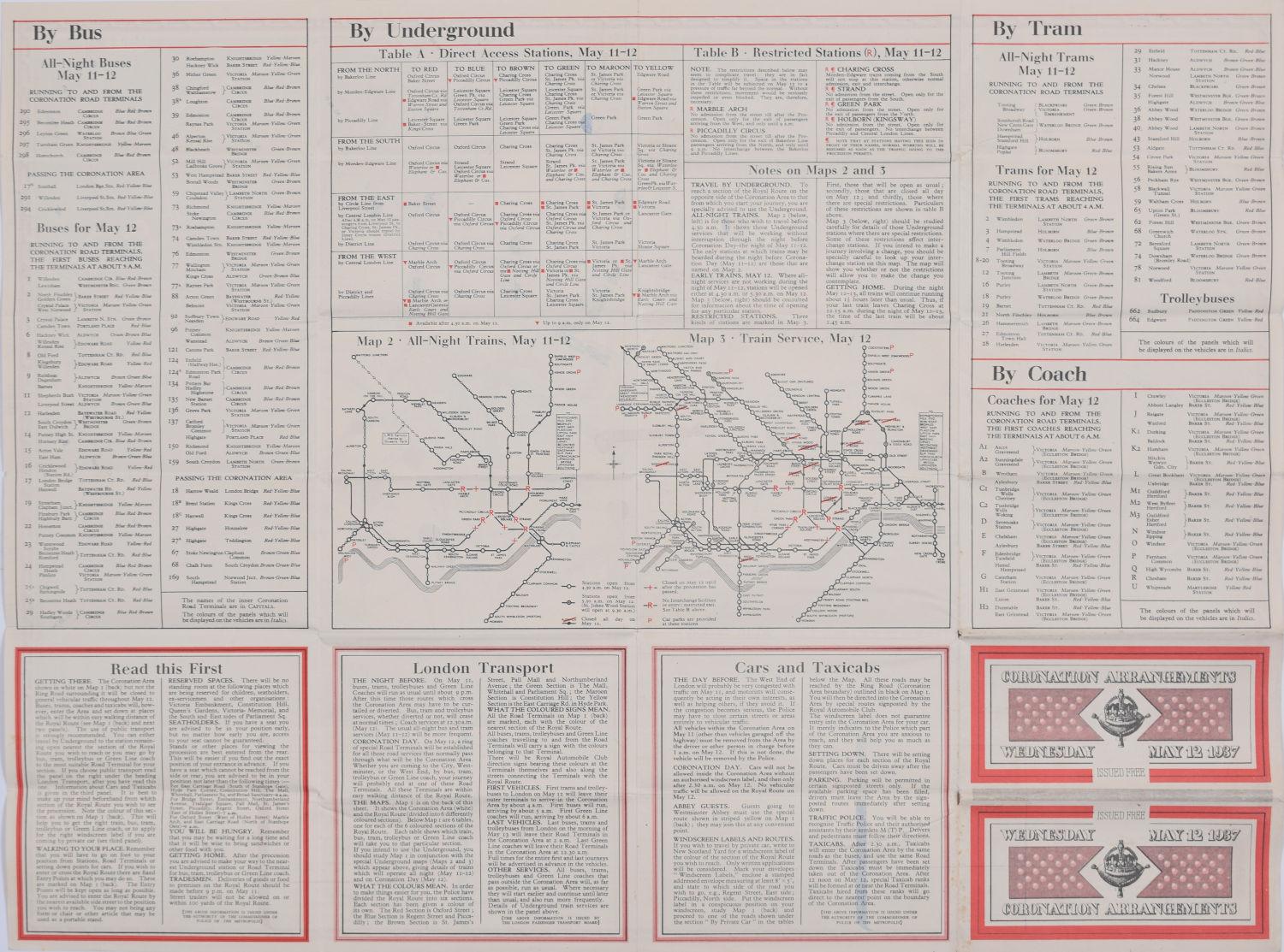 1937 Coronation Map für den Londoner Transport im Angebot 2