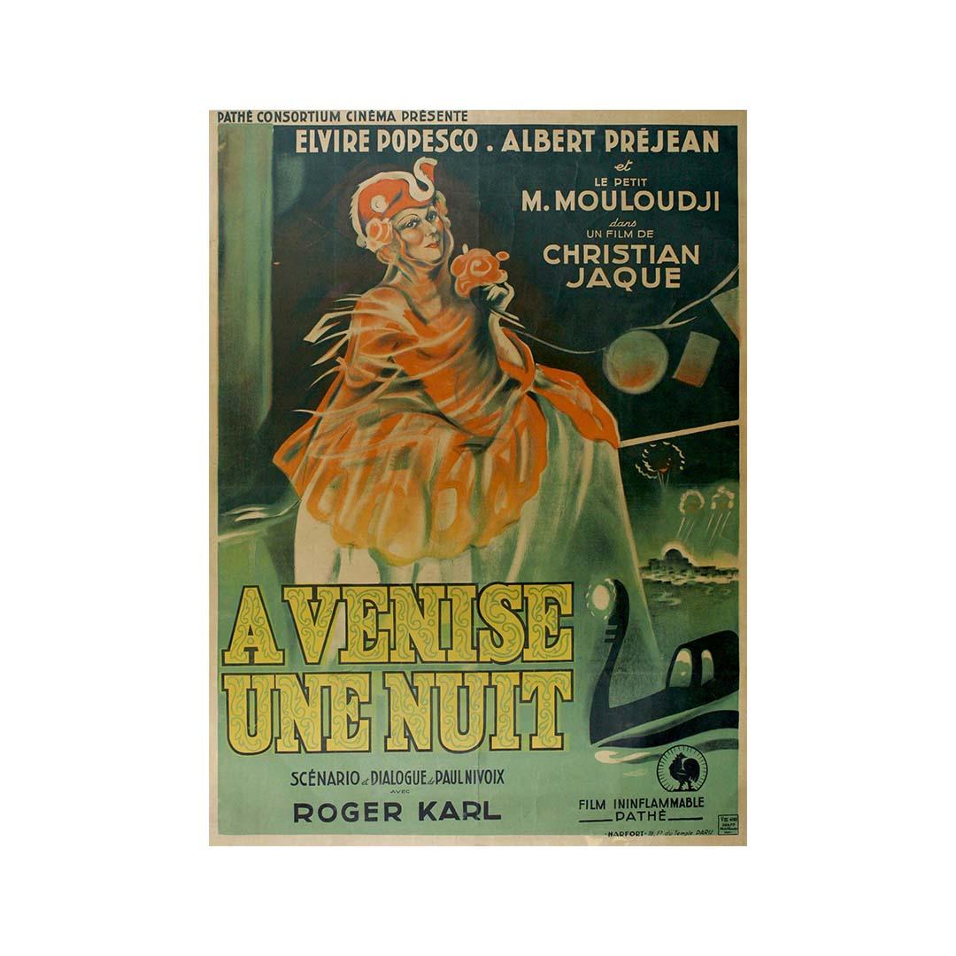 1937 Original-Filmplakat für „A Venise une nuit“ (Eine Nacht in Venedig) Kino im Angebot 2