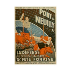 1937 original poster Grande Fête Foraine (Great Funfair) - Pont de Neuilly