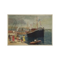 1938 Original Soviet Maritime Poster “Le Port - Joseph Staline”