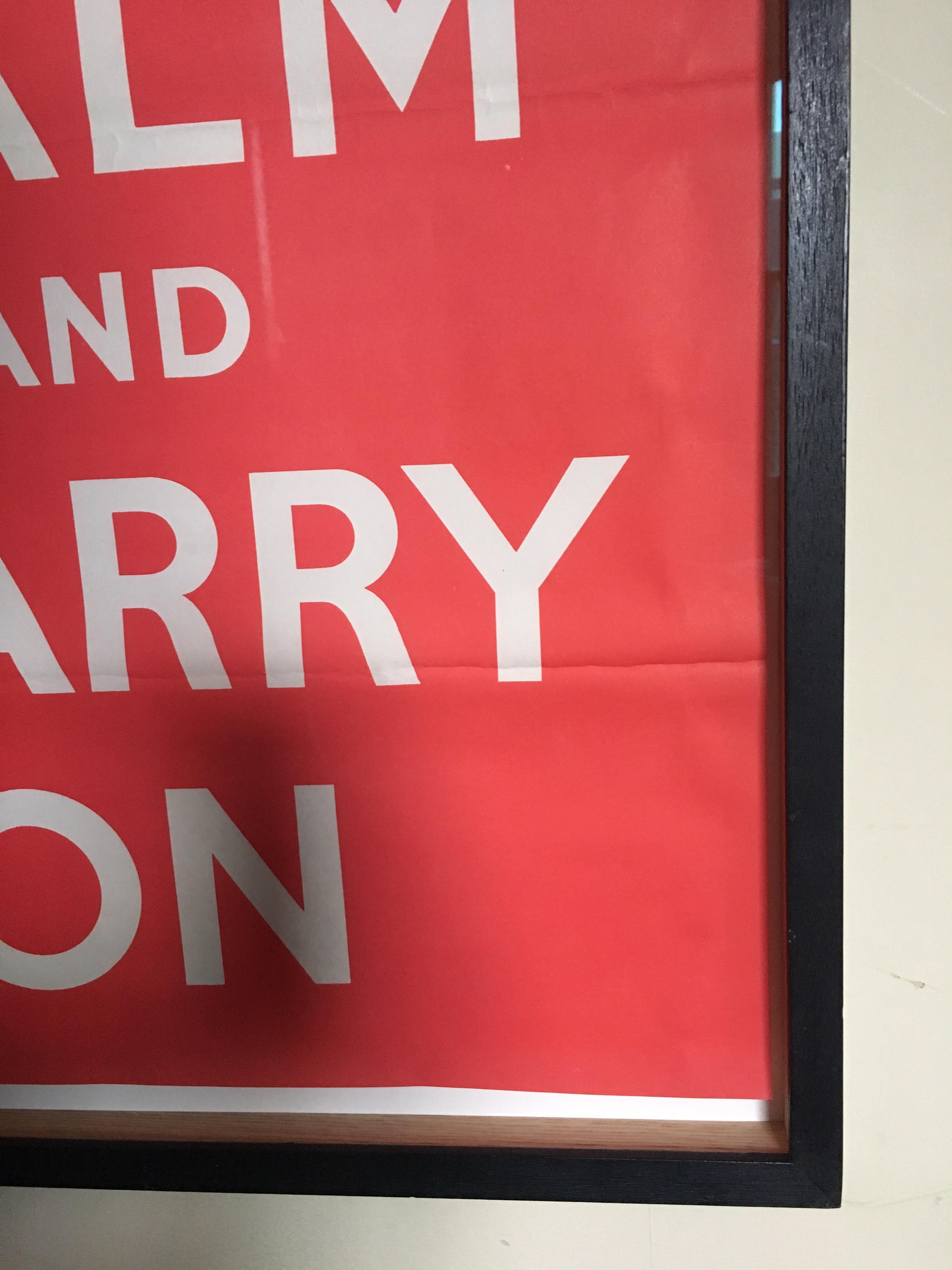 1939 Original Keep Calm and Carry On Poster - Print by Ernest Wallcousins
