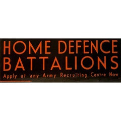 1939 Original poster - Home Defence Battalions - WWII