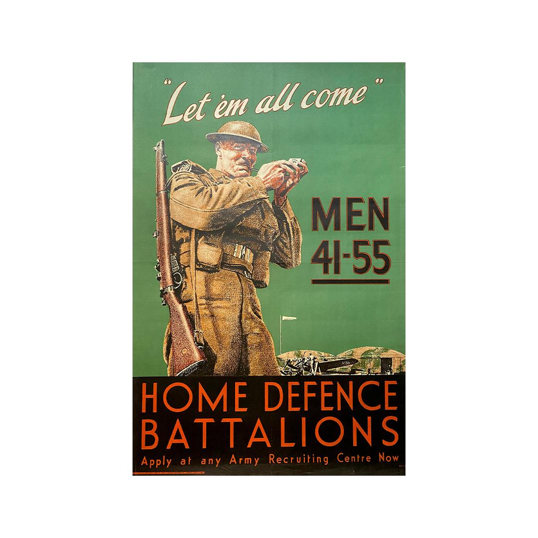 1939 Original poster - Home Defence Battalions - WWII For Sale 1