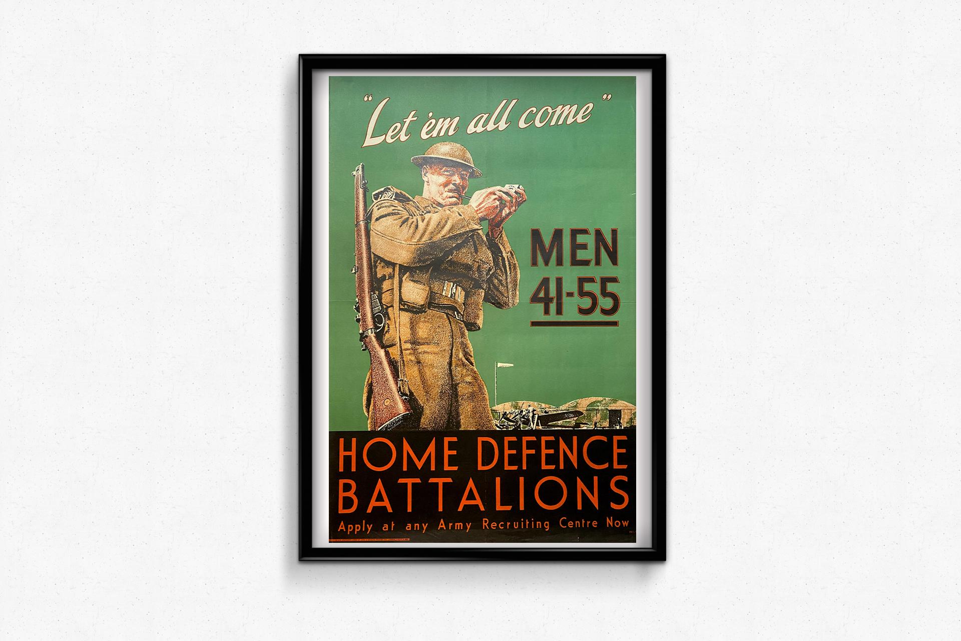 1939 Original poster - Home Defence Battalions - WWII For Sale 2