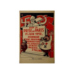 1940 satirical poster by the French anti-totalitairian movement Paix et Liberté