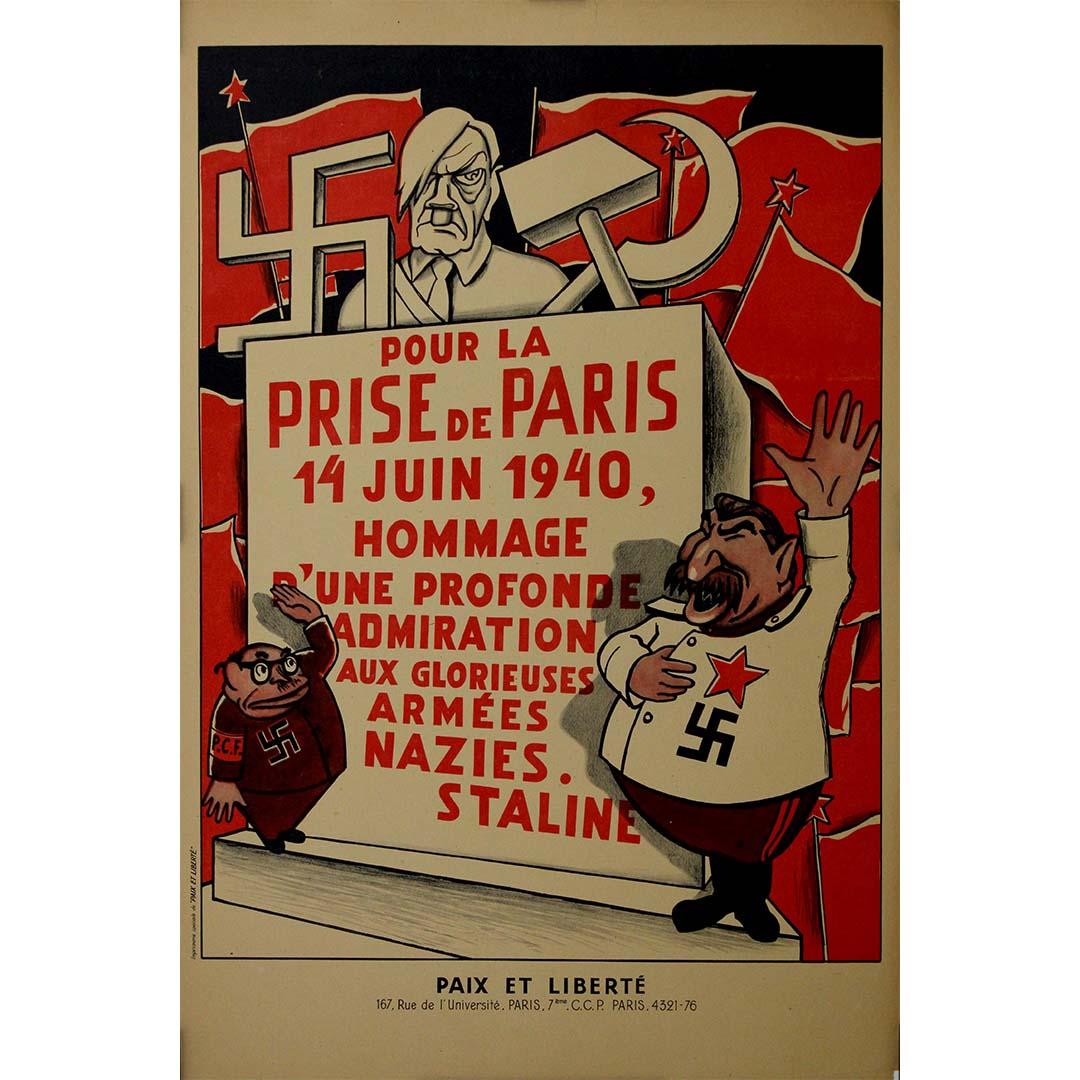 Manifesto satirico del 1940 del movimento antitotalitario francese Paix et Liberté