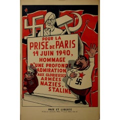 Manifesto satirico del 1940 del movimento antitotalitario francese Paix et Liberté