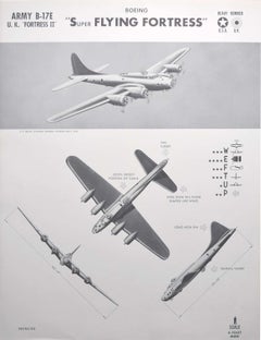 1942 Boeing B17 "Super Flying Fortress" US bomber identification poster WW2