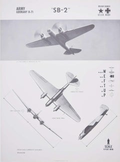 1942 German army B-71  "SB-2" medium bomber aeroplane identification poster WW2