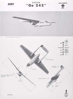 1942 Gotha "Go 242" German glider transport plane identification poster WW2